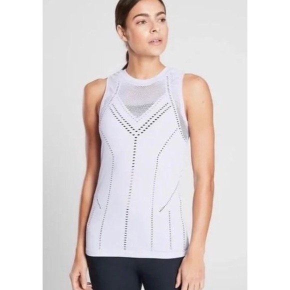 Athleta Tops - Athleta White Seamless Tank Top Athletic Workout Sleeveless Layering